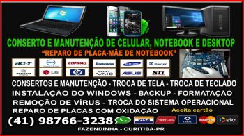 Formatao, Manuteno De Notebook, Celular E Desktop, Reparo De Placa-me De Notebook