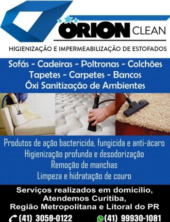 Orion clean,higienizao de estofados em curitiba. Guia de empresas e servios