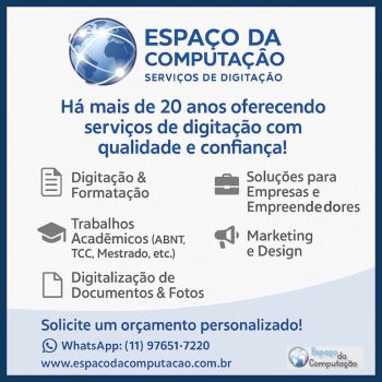 Servios de digitao profissional - a gente digita, formata e entrega pronto!. Guia de empresas e servios