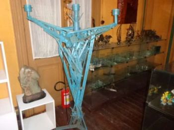 Escultura de ferro luminria decorativa com trs lmpadas. Para a sua casa